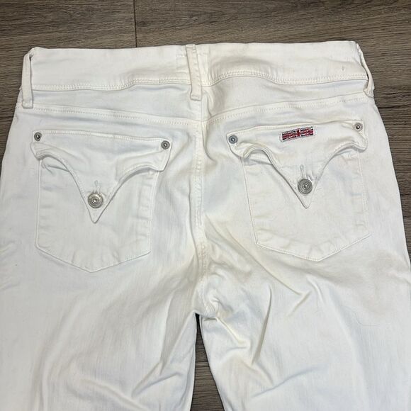 Hudson Collin Flap Skinny White Ankle Distressed Knee Jeans 31 - Picture 5 of 6